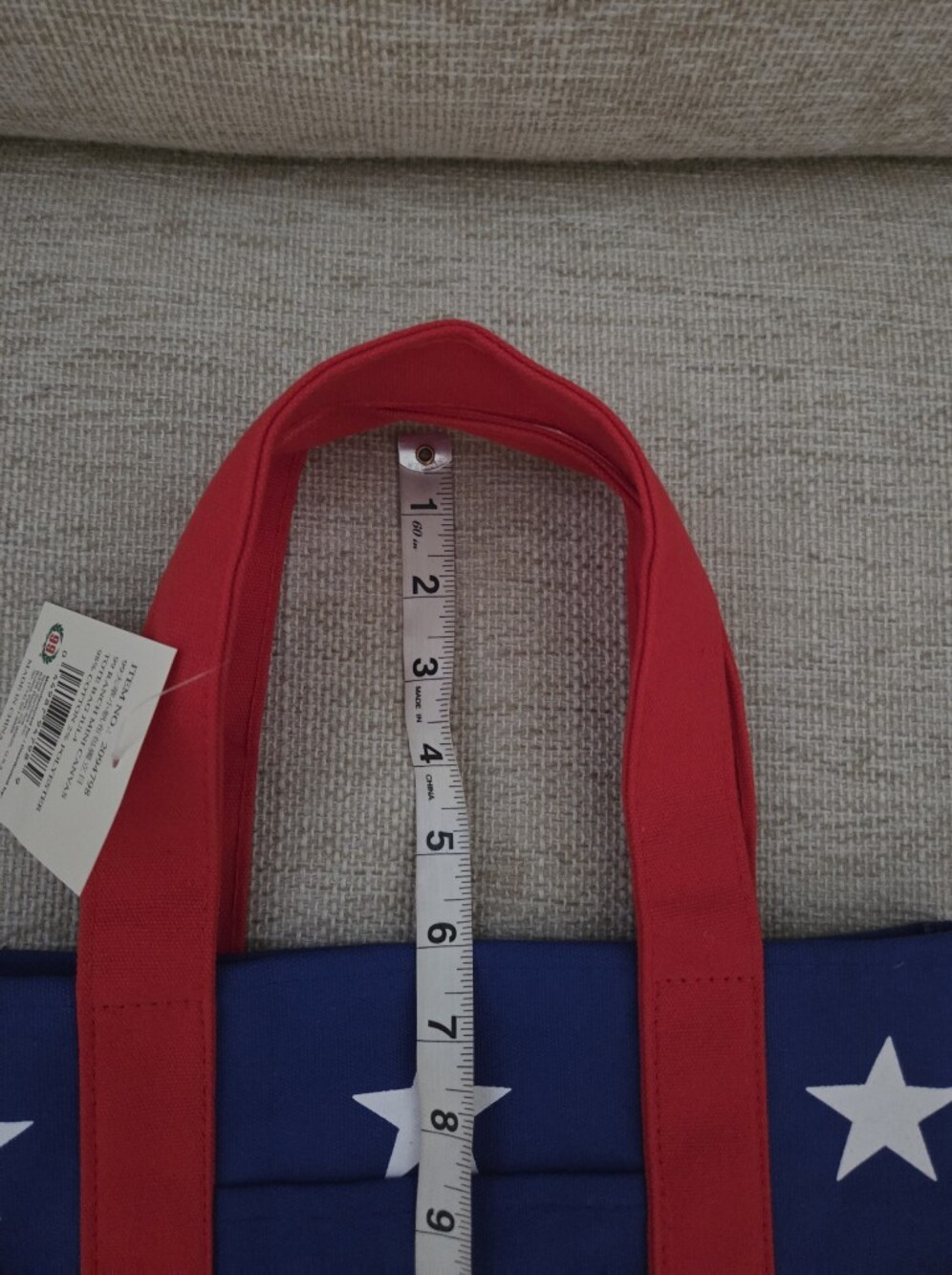 99 Ranch Market Large+ Mini Stars & Stripes Tote Set Of 2 - Picture 13 of 14